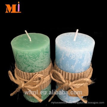 Experienced Supplier Home Use Light Blue Vanilla Flavor Assorted Sizes COUNTRY STYLE Pillar Candles Cheap Bulk